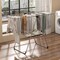 Silver Aluminum Clothes Drying Rack with Adjustable Wings Foldable Design